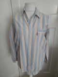 Mens Rock'n'roll Size Large Blue Pale Pink Striped Shirt