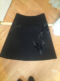 Next 12 Black Floral With Sequins Lined Skirt