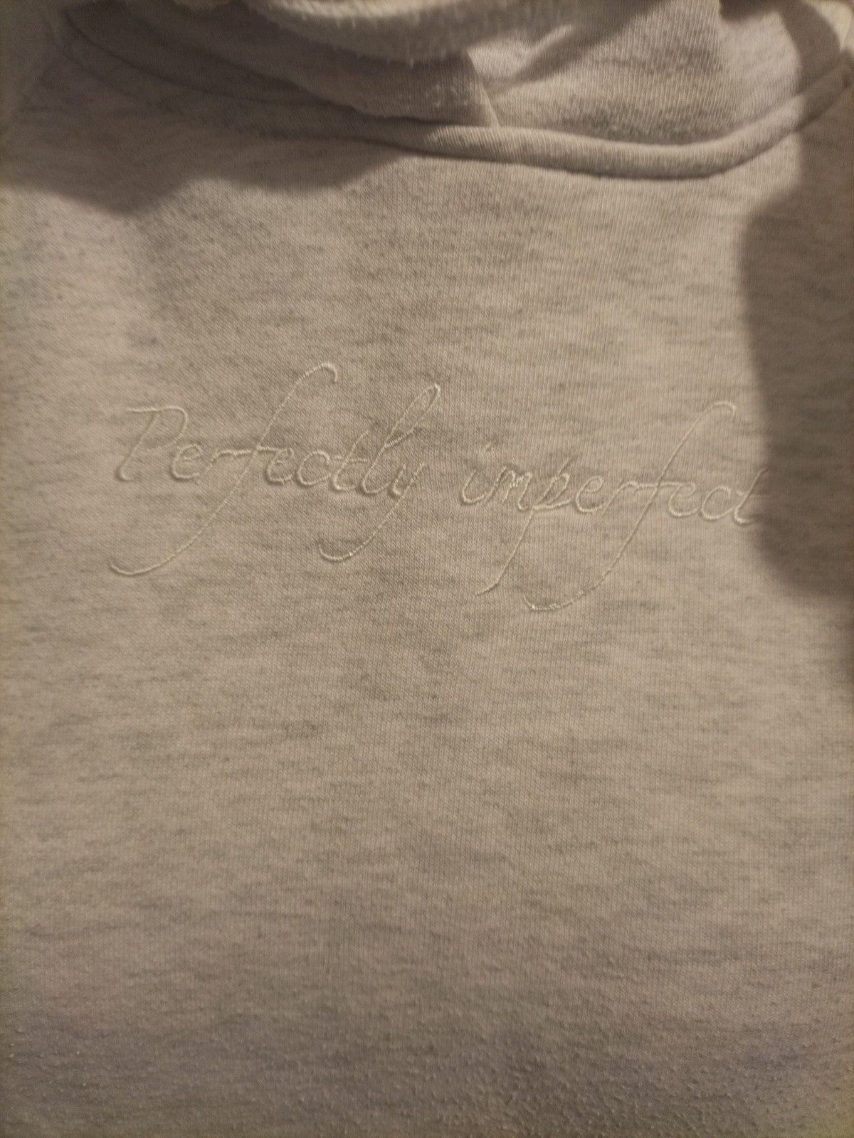 Ladies Primark Size Small 10-12 Grey Pullover Hoodie With Print On Front