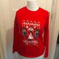 Ladies Esmara Size 12-14 Red Long Sleeved Ho Ho Ho Pyjama Top