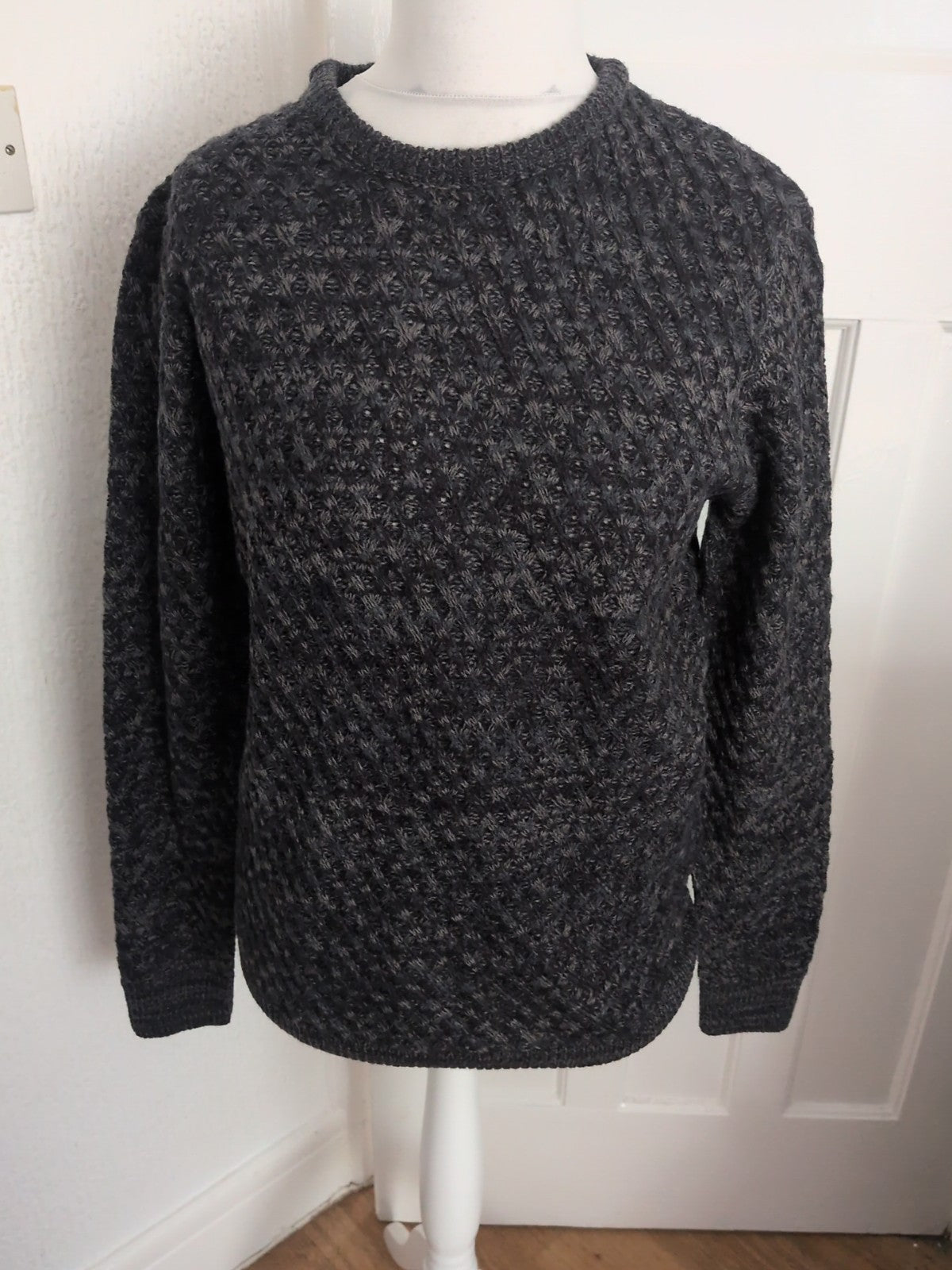 Avenue Medium Grey/Navy Fleck Long Sleeve Jumper