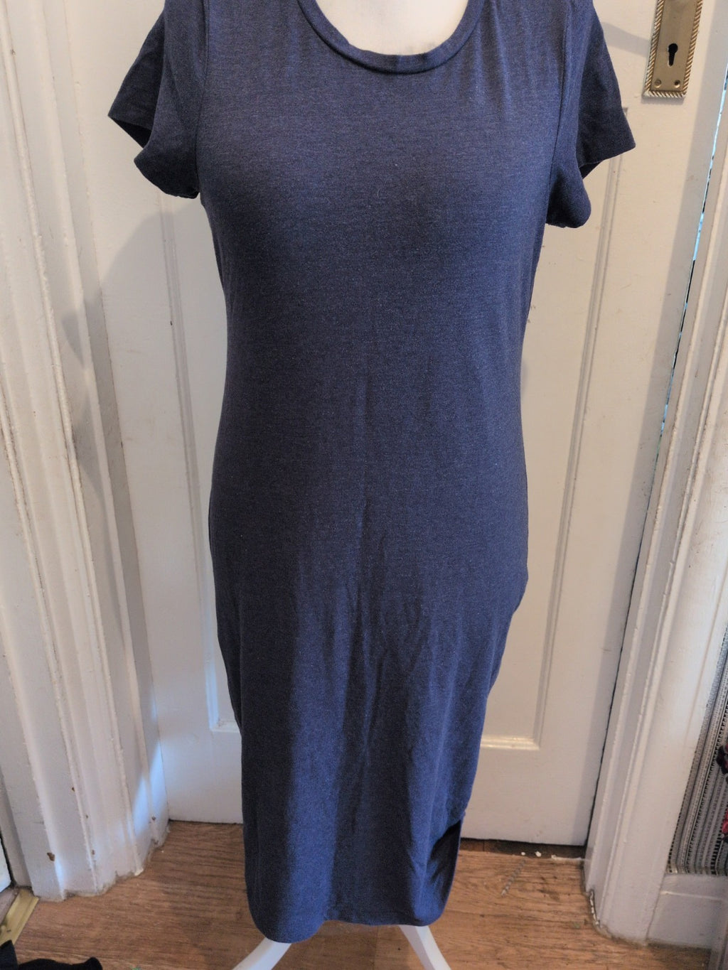 Ladies Primark 18 Navy Short Sleeve Long Length Dress