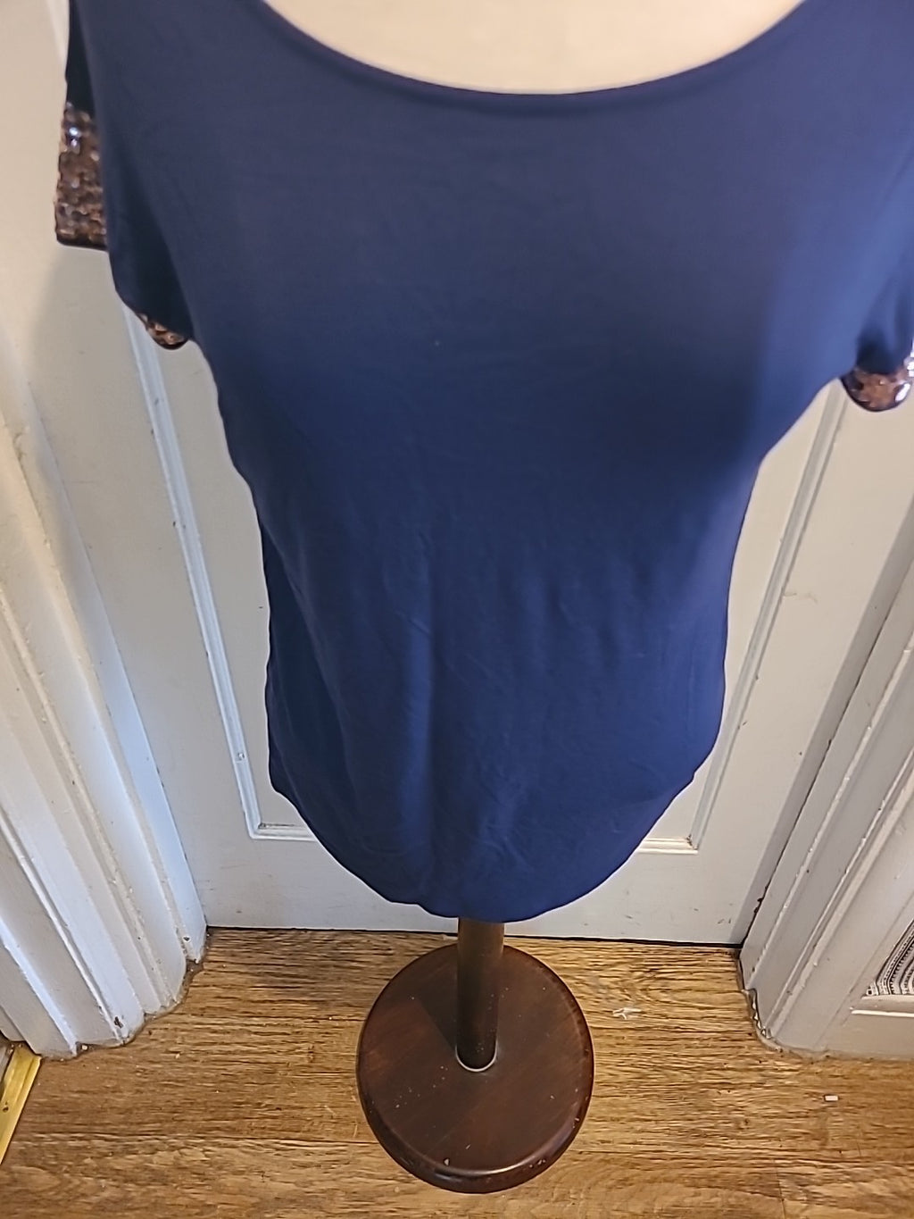 Ladies Marks And Spencer Size 8 Navy Short Sleeved Blouse