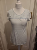 Ladies Next Size 12 Pale Blue And White Striped Short Sleeved Nighty
