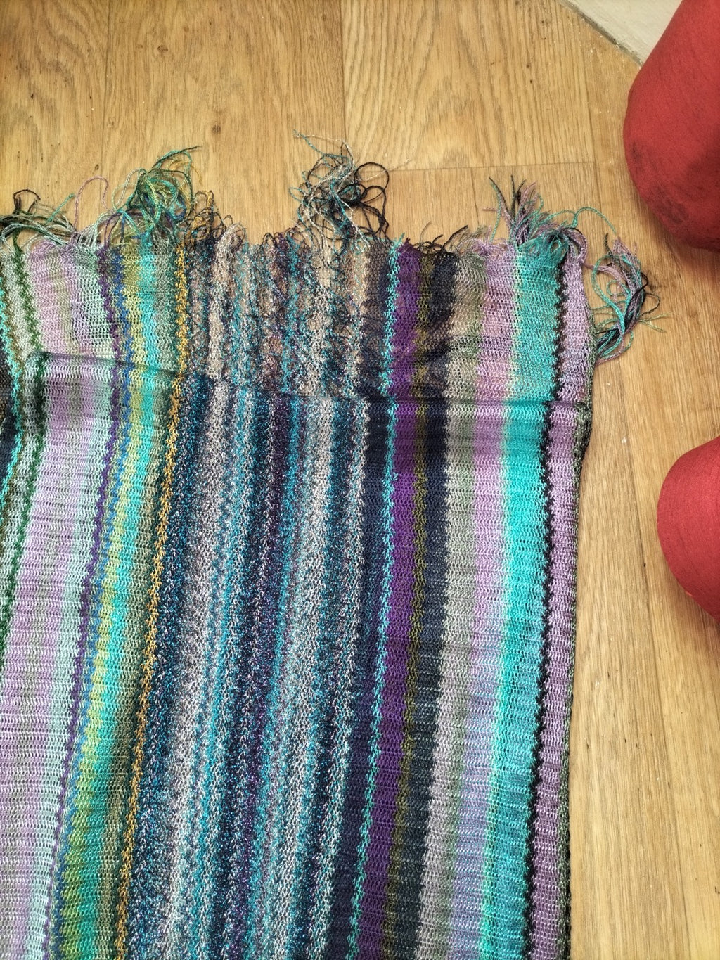 Ladies Multi Coloured Striped Scarf