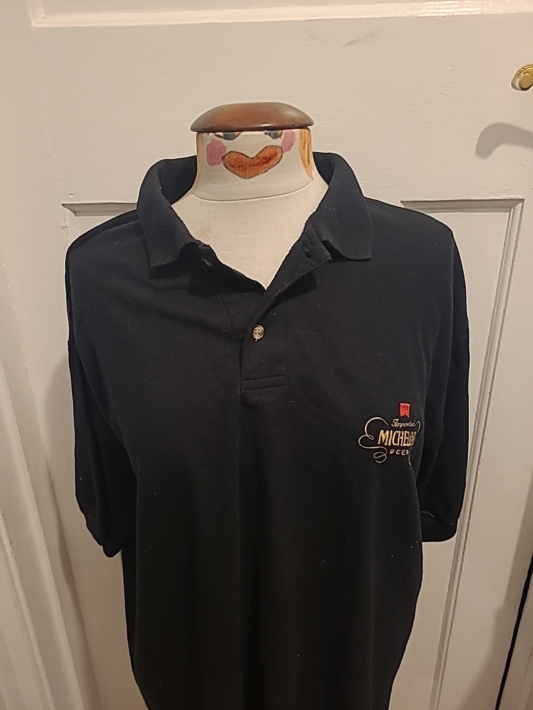 Mens Michelob Size XL Black Short Sleeved Polo