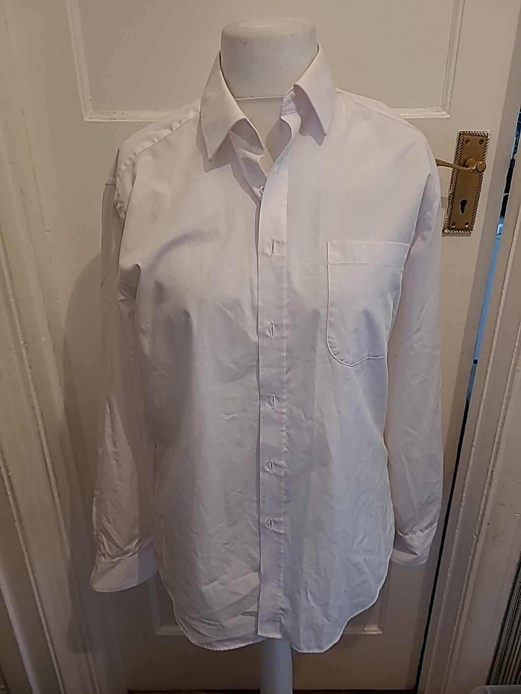 Mens Marks And Spencer Tailoring 16(41) Slim Fit White Long Sleeved Easy Care...