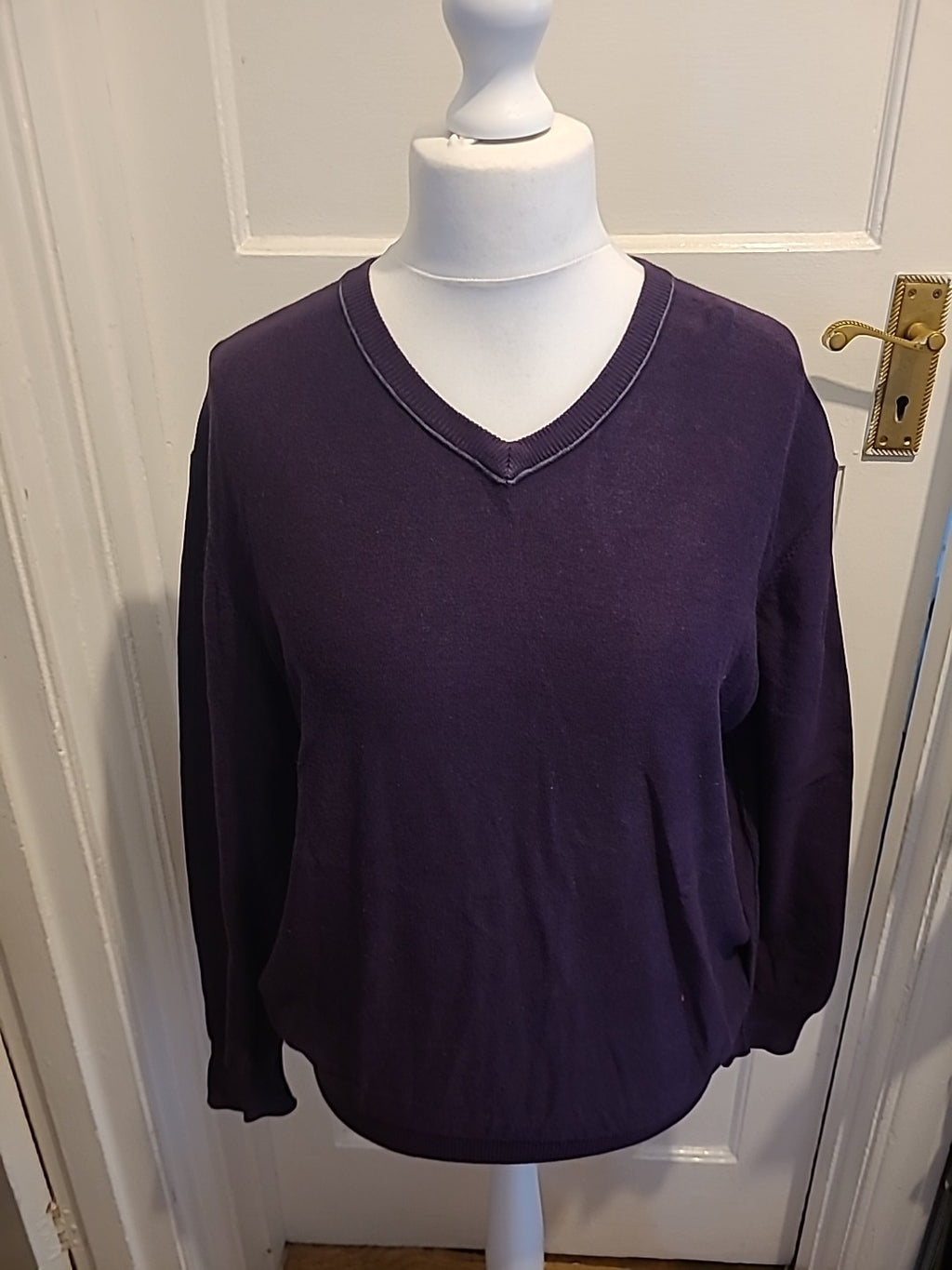Mens Duffer Size Large Deep Purple Pullover Jumper