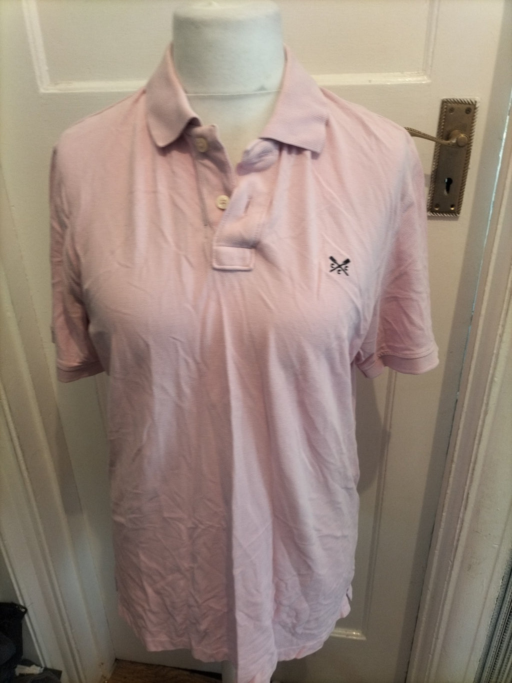 Mens Crew Clothing Size M Pink Short Sleeved Polo