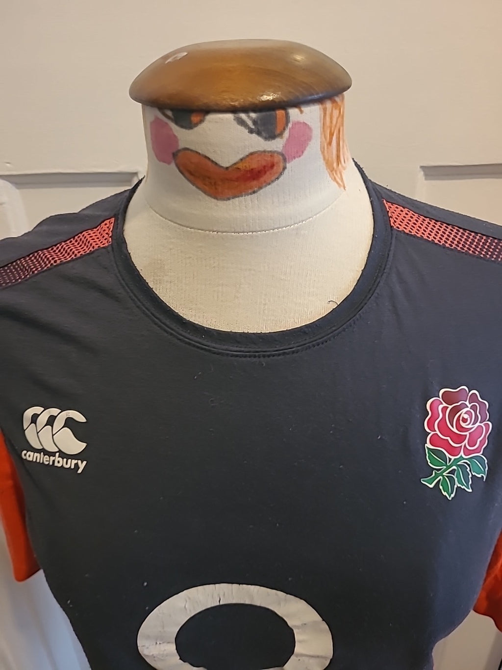 Mens Canterbury Medium Rugby Tshirt(very Worn Condition)