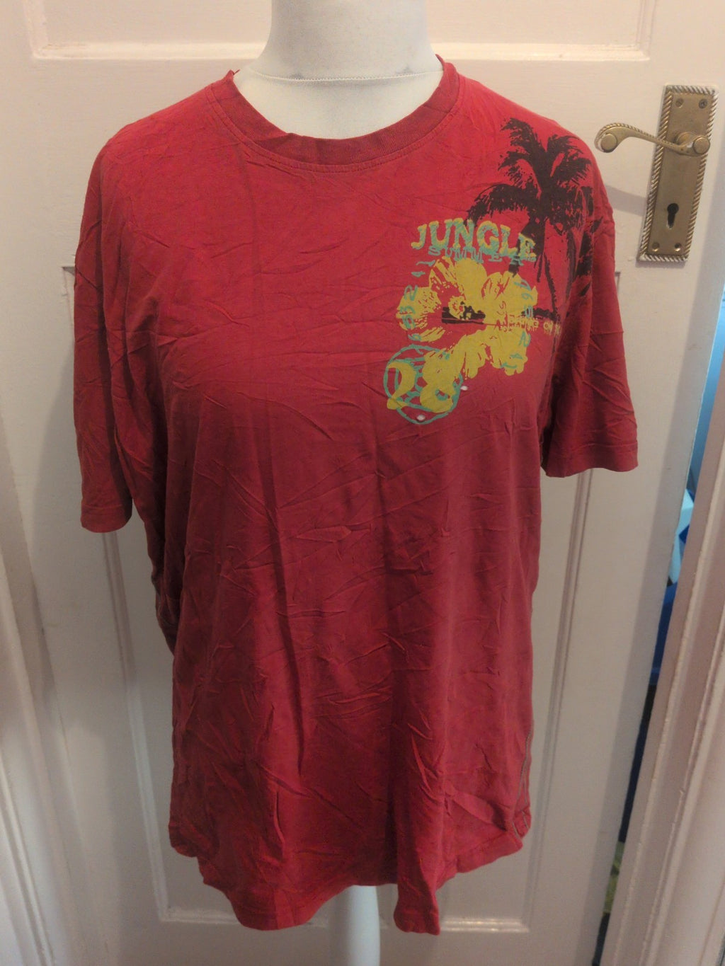 Tu Large Red Jungle Print Short Sleeve T-shirt