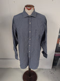 Tommy Hilfiger 16" Large Blue Stripe Long Sleeve Shirt Mark On Pocket