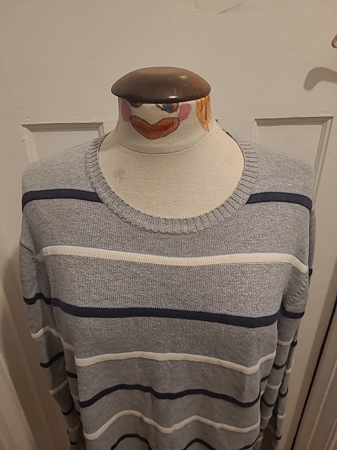Mens Blue Harbour Size Large Grey Mix Long Sleeve Jumper