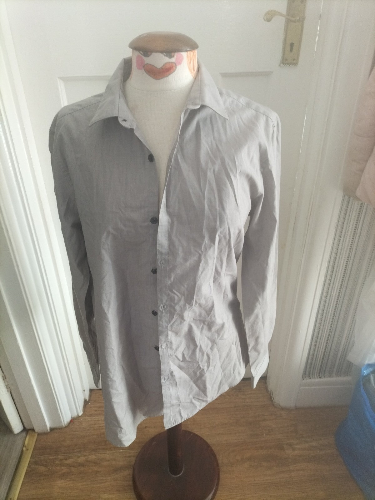 Mens New Look Size Medium Grey Long Sleeved Shirt