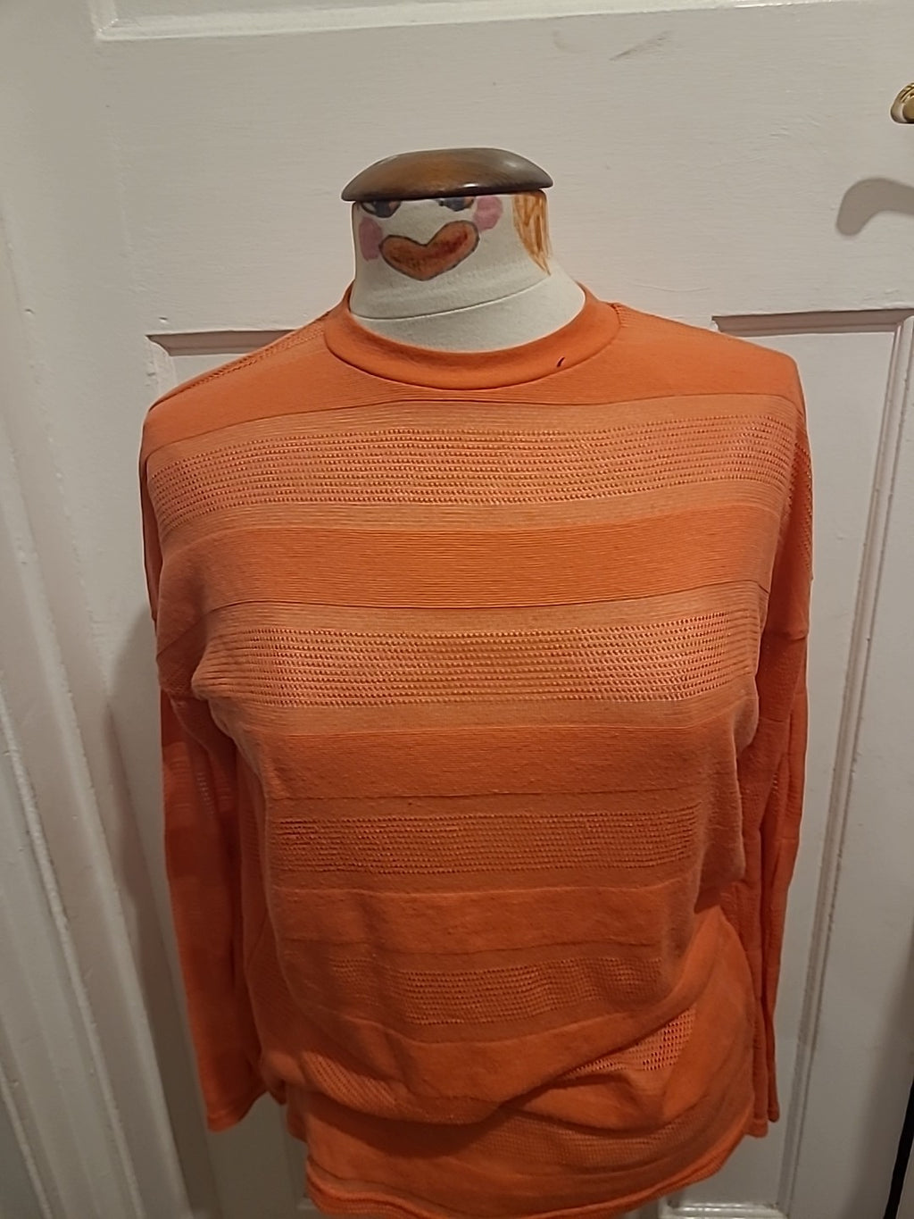 Ladies Next Size 10 Orange See Through Long Sleeved Tshirt