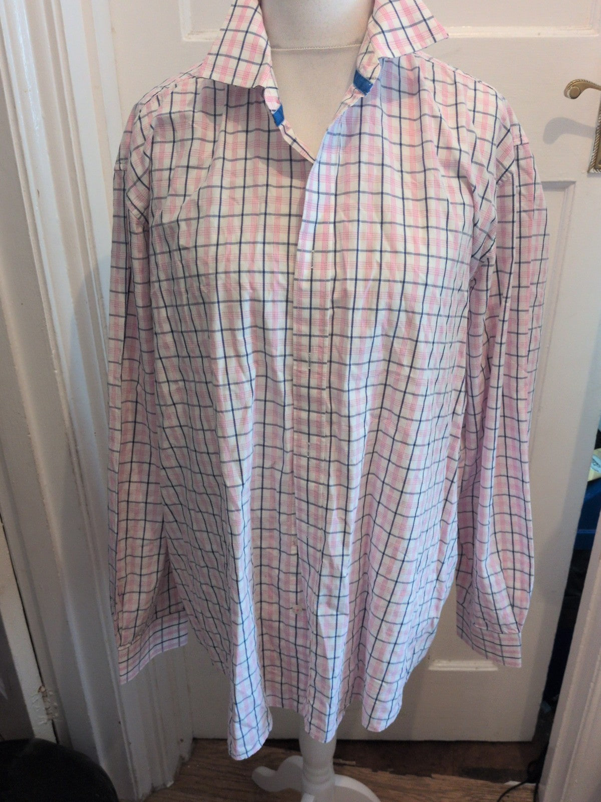 Melka 2XL Pink And Navy Long Sleeve Shirt