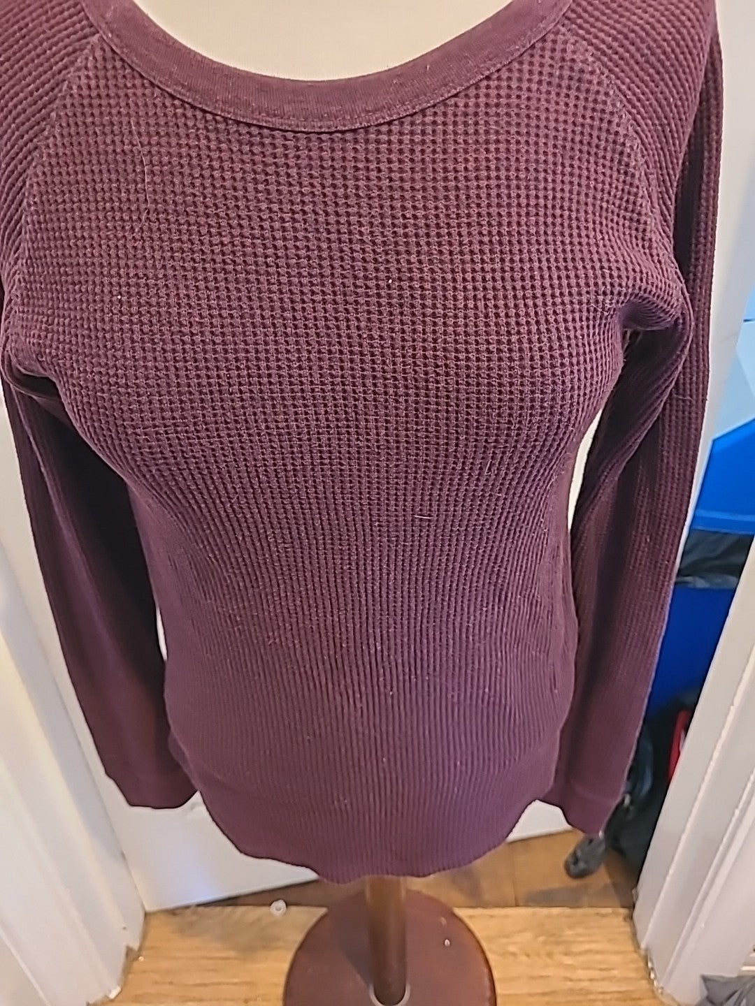 Mens Primark Size Medium Deep Purple Ribbed Long Sleeved Pullover Jumper