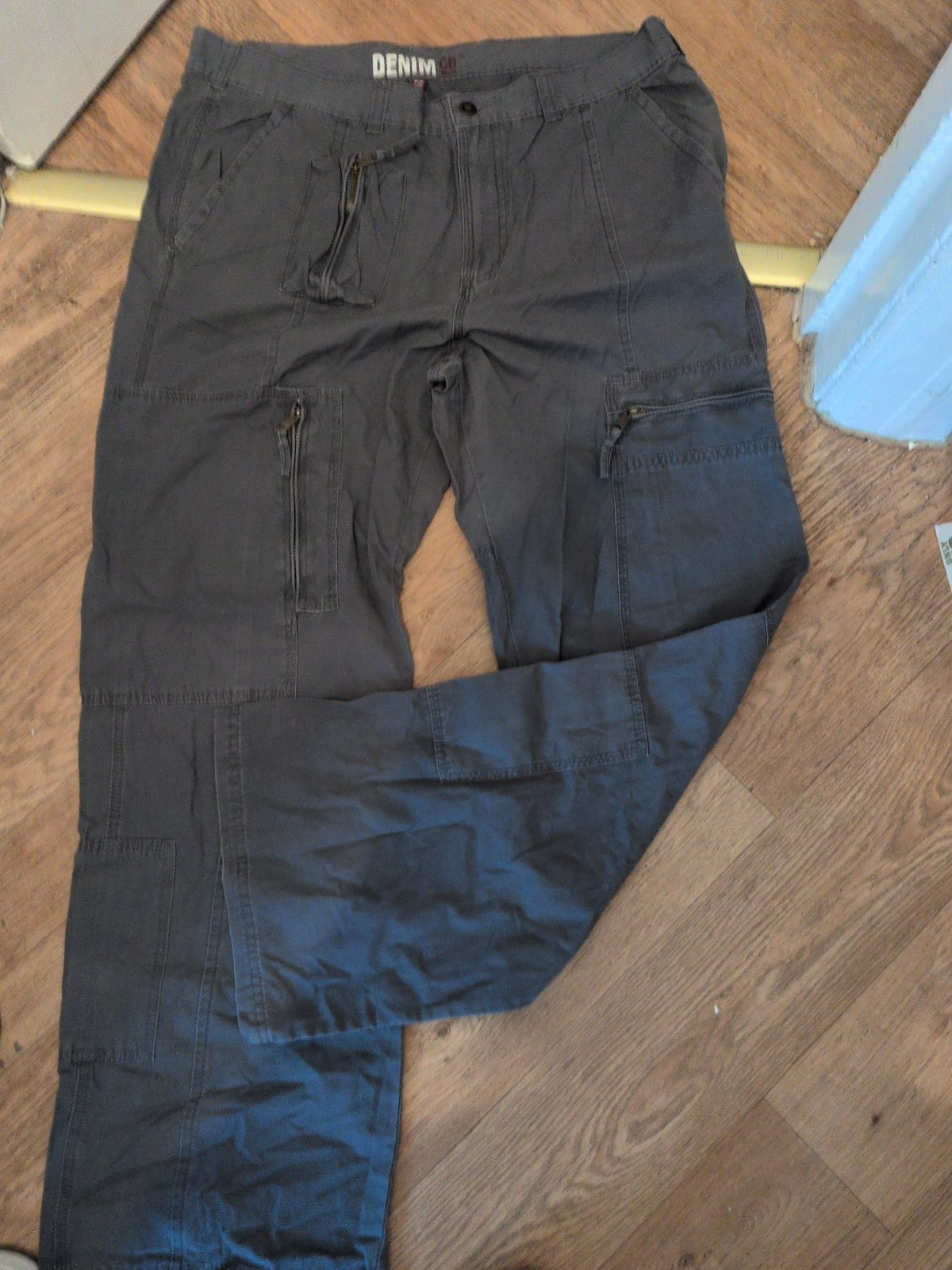 Denim&Co 36/32 Grey Cargo Trousers