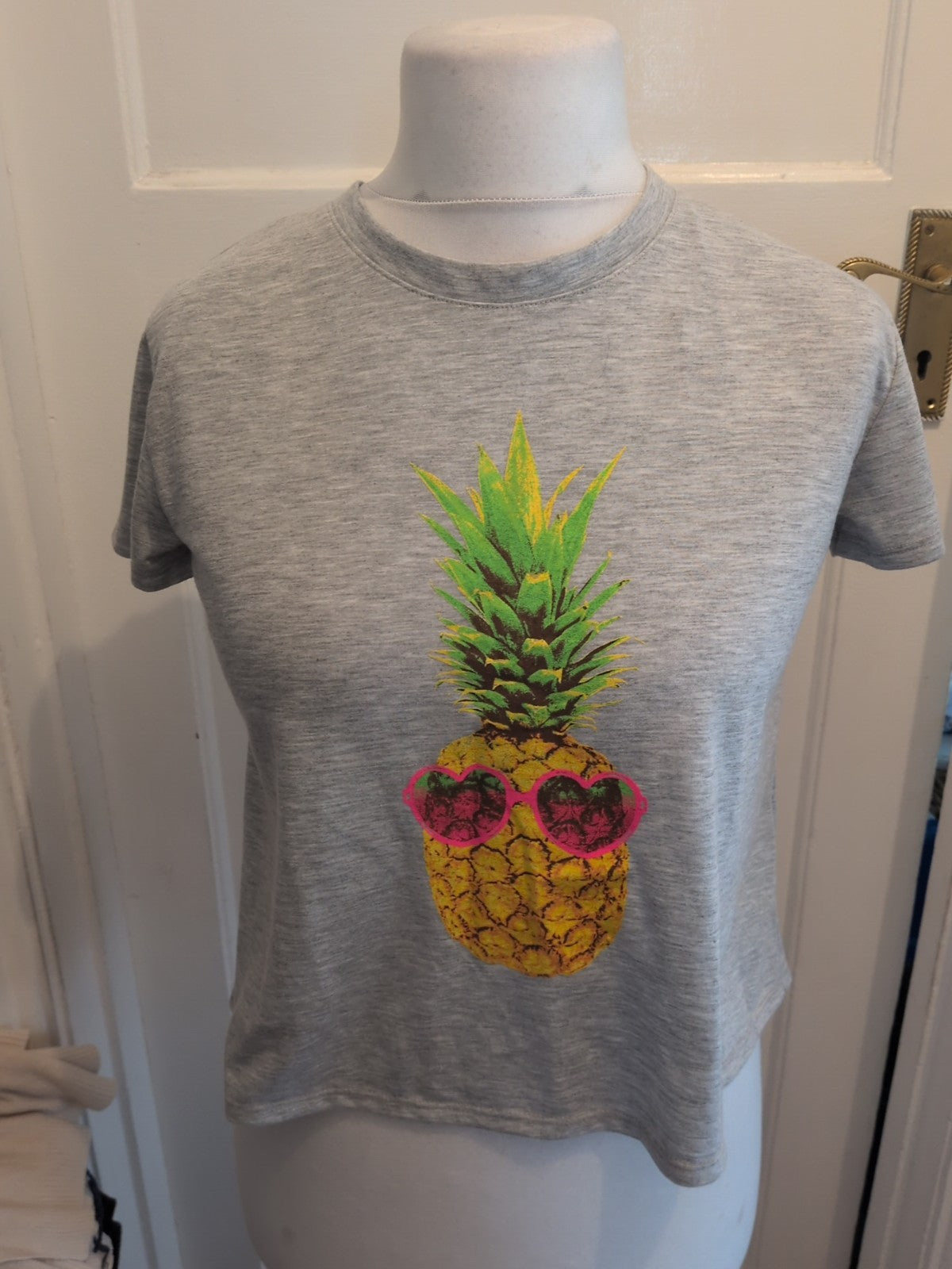 Bongo Medium Grey Pineapple Print T-shirt With Open Back