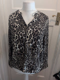 Papaya 20 Leopard Print Long Sleeve Buttoned Blouse