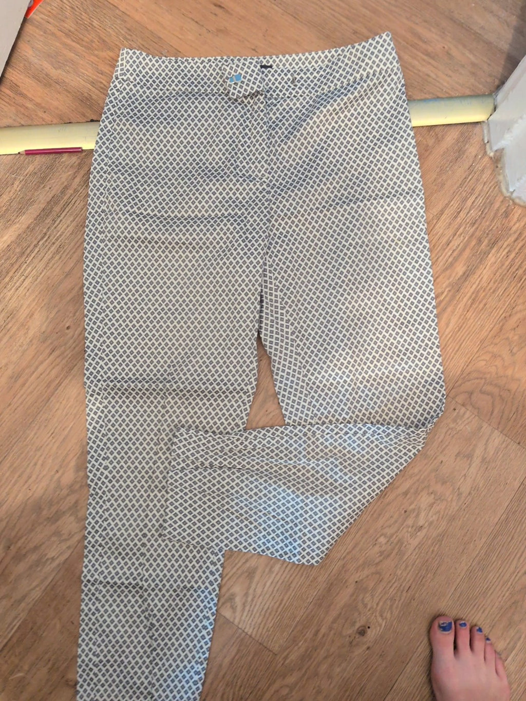 M&S Collection 10 Regular Brown/Stone And Black Patterned Trousers