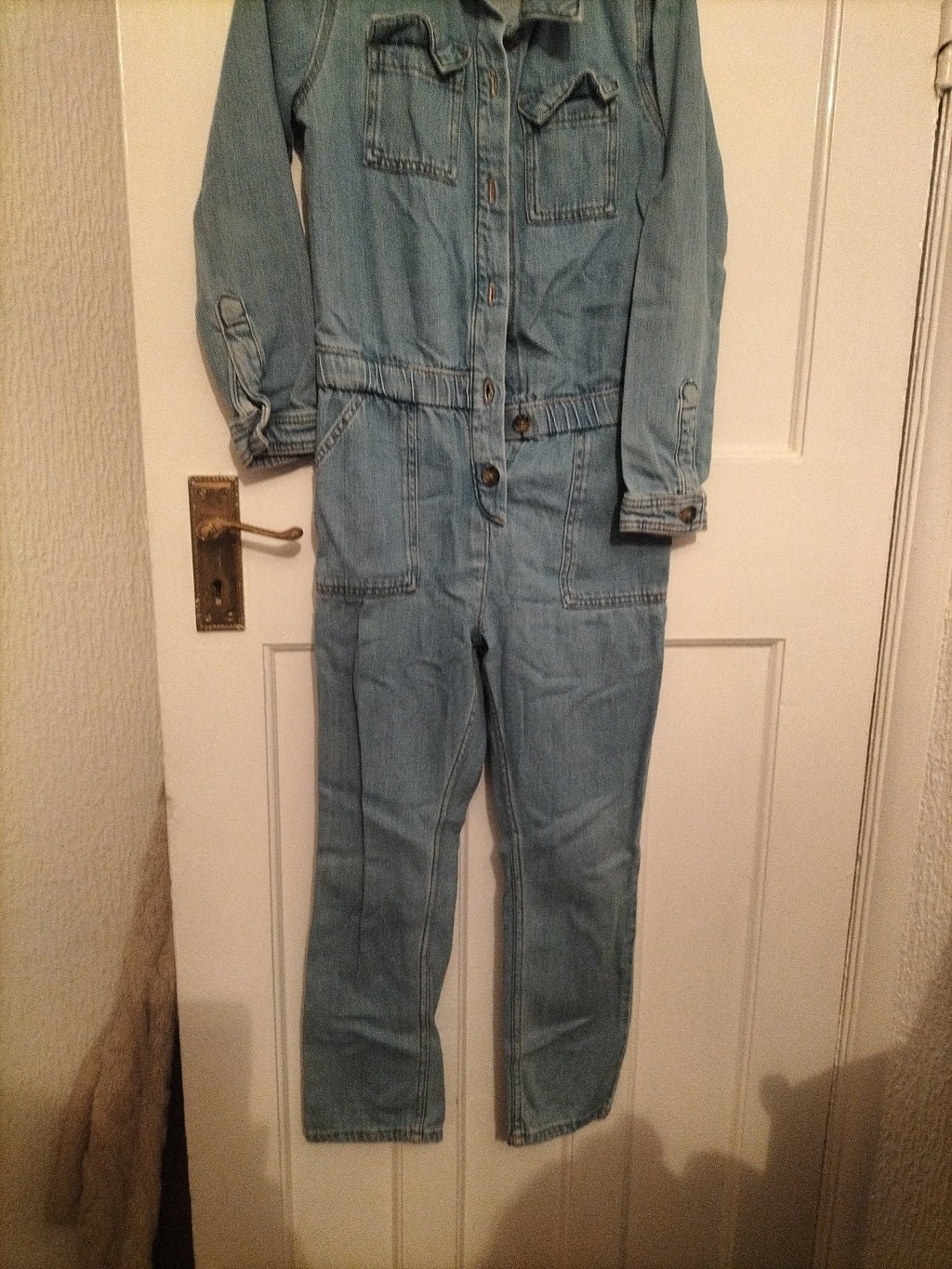 Girls Marks And Spencer Size 10-11 Years Denim Jumpsuit