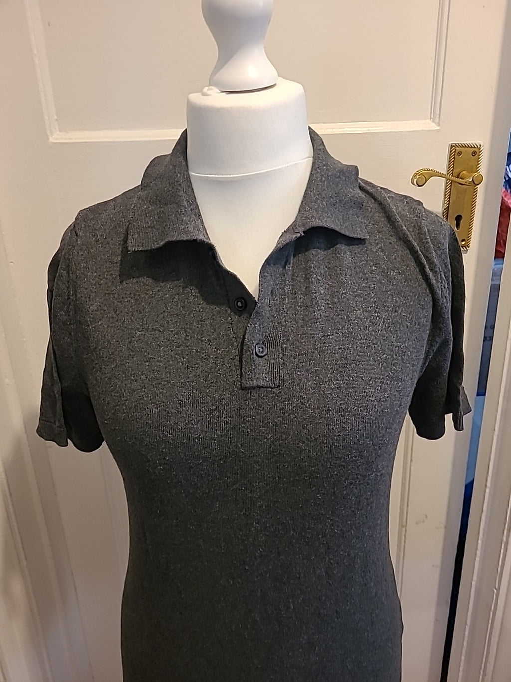 Mens Next Size Small Dark Grey Short Sleeved Polo
