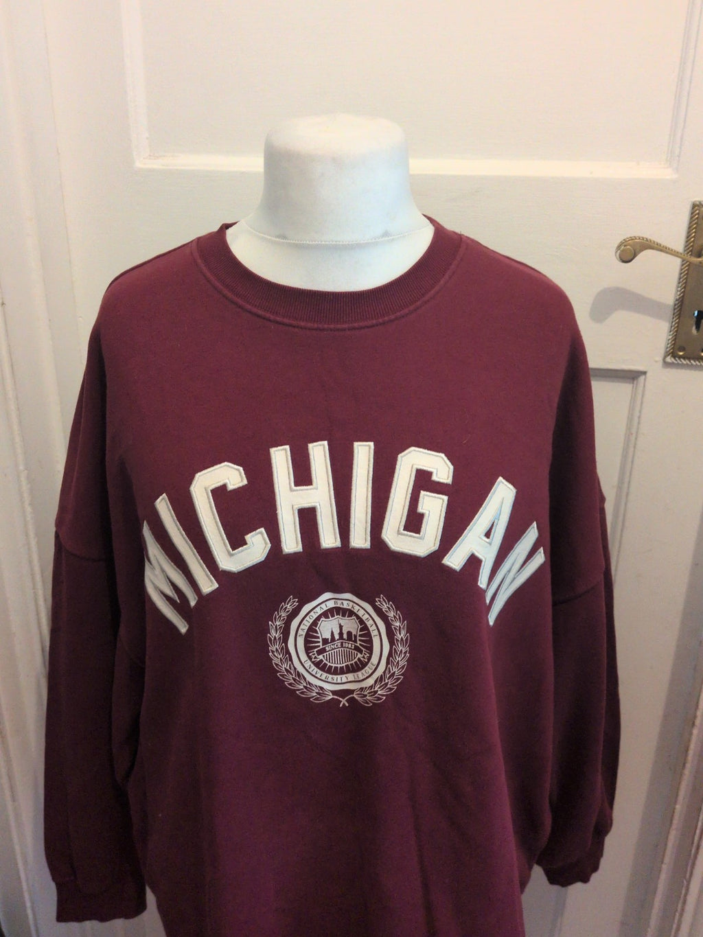 Ladies George Size 16 Purple Michigan Print Jumper