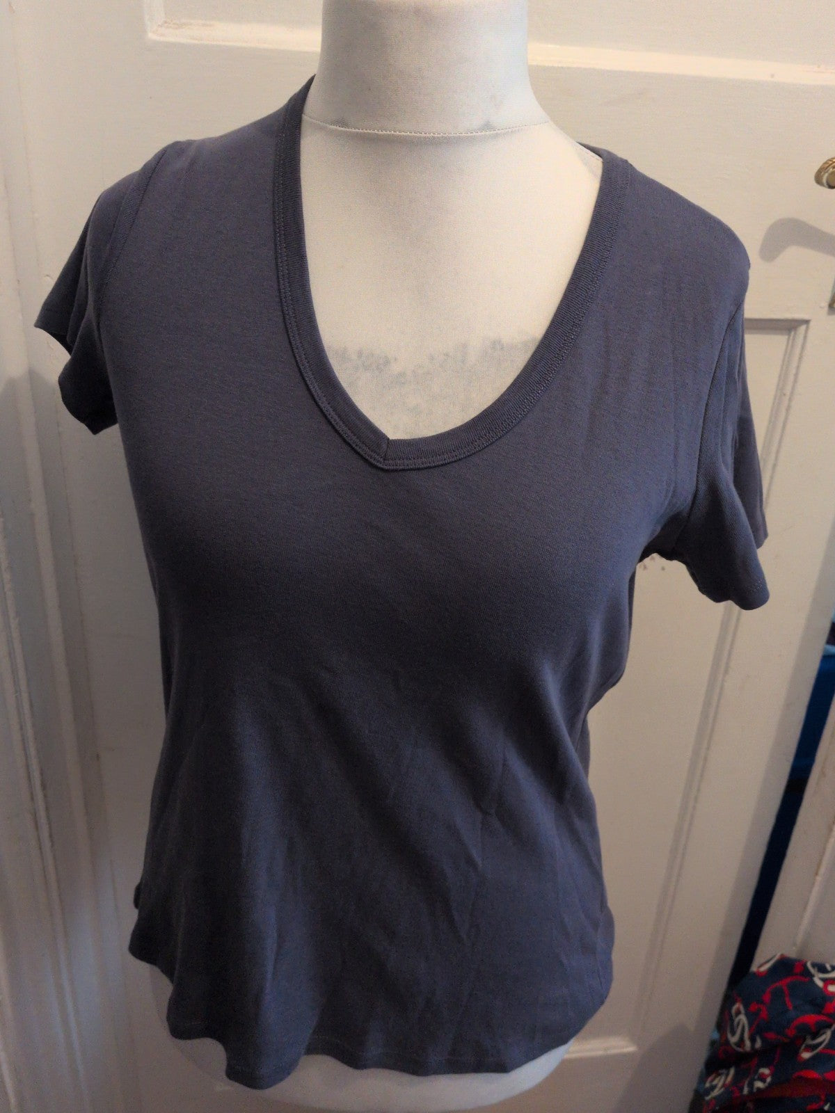 Ladies Marks And Spencer 18 Dark Denim Colour Short Sleeve T-shirt