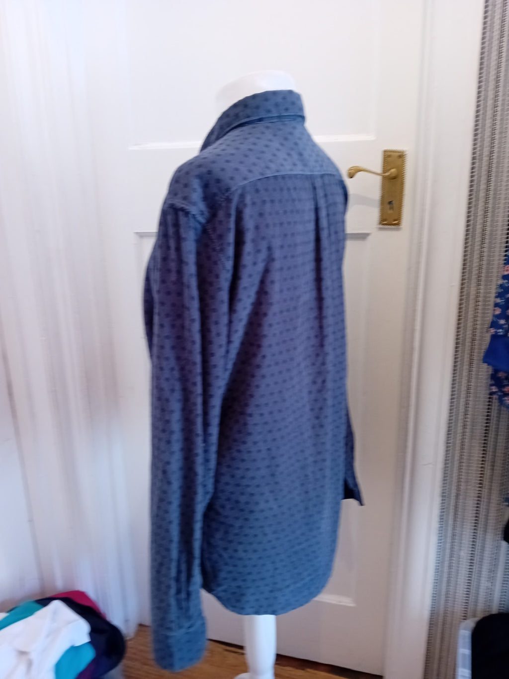 Springfield 2XL Navy Pattern Long Sleeve Shirt
