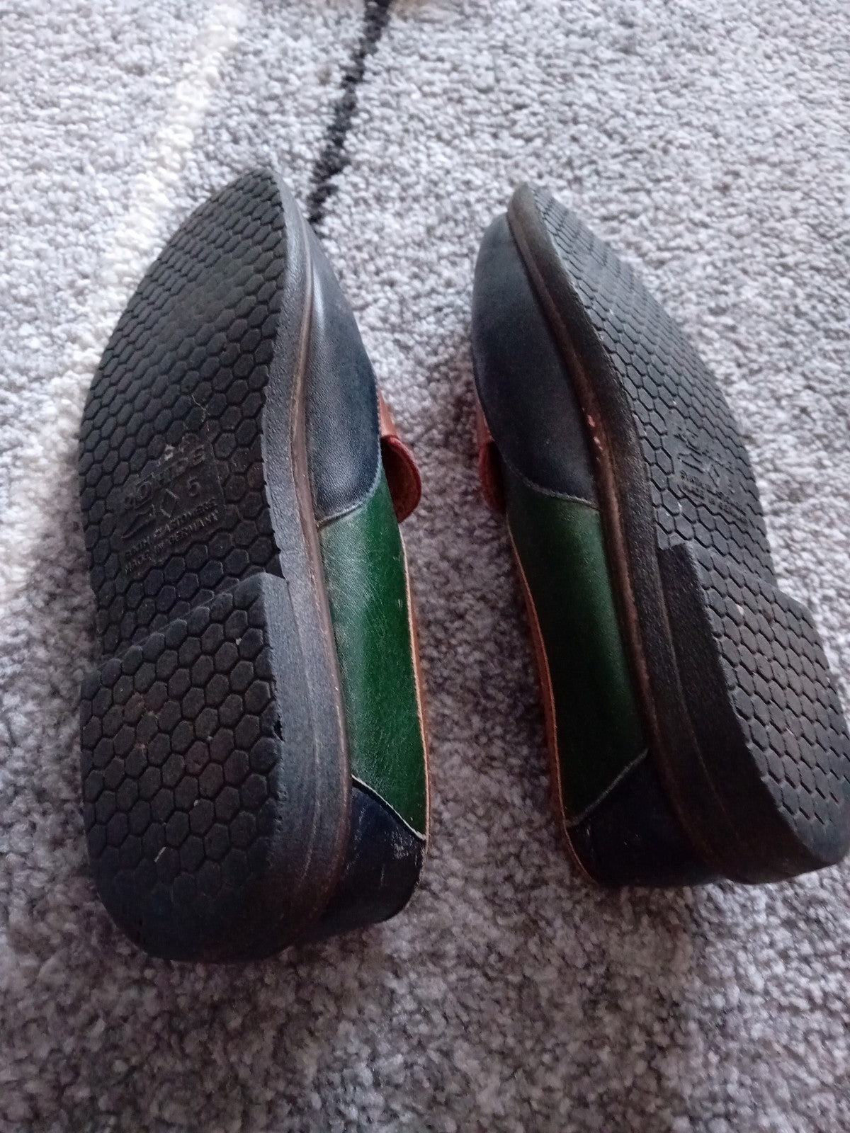 Ladies Rohde Flats Size 5 Red, Green, Blue
