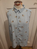 Ladies George Size 12 Pale Blue Sleeveless Pug Blouse Immaculate