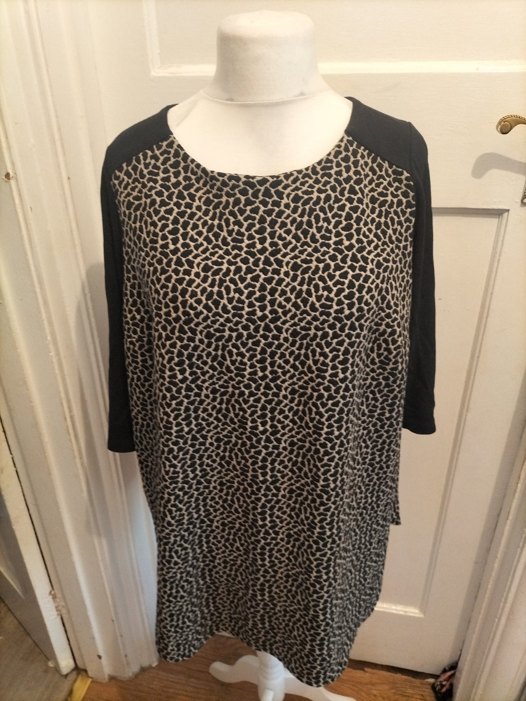 M&S Collection 22 Natural Mix Short Sleeve Dress