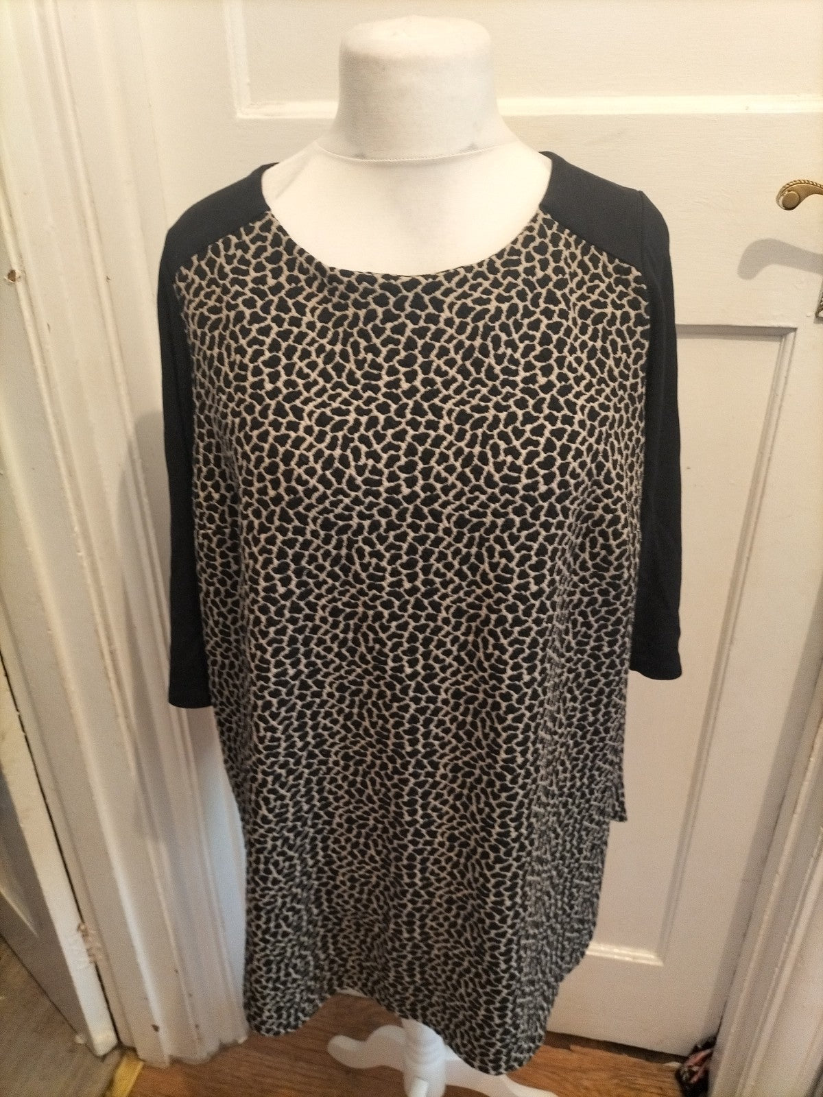 M&S Collection 22 Natural Mix Short Sleeve Dress