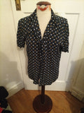 Mens Primark Size Small Regular Fit Navy/White/Mustard Short Sleeved Shirt