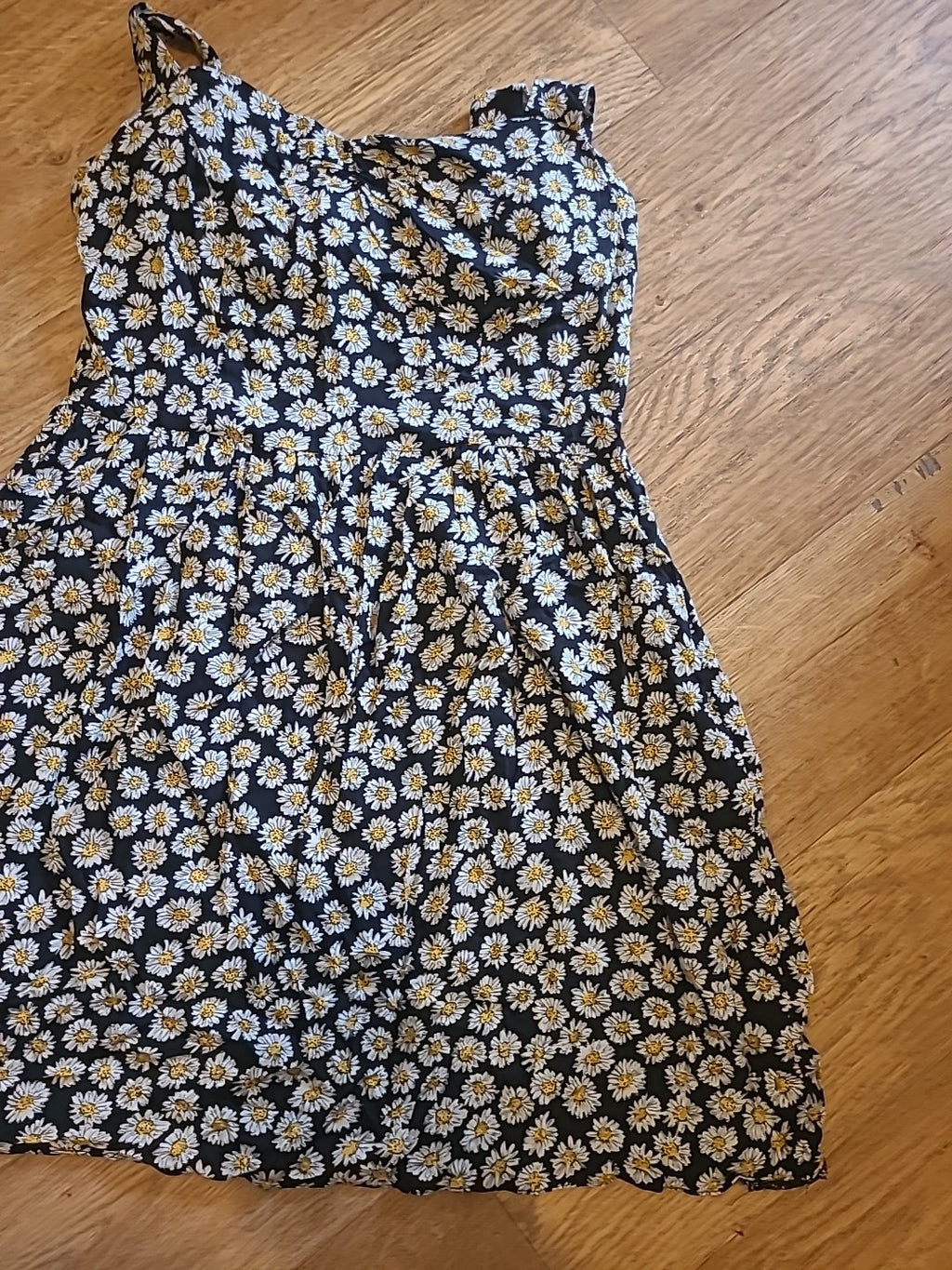 Ladies Atmosphere Size 10 Black Yellow White Daisy Sleeveless Dress