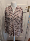 Ben De Lisi 18 Pink Patterned Long Sleeve Blouse