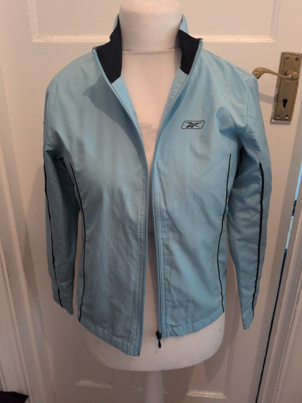 Ladies Reebok 10 Pale Blue Mesh Line Track Jacket Full Zip