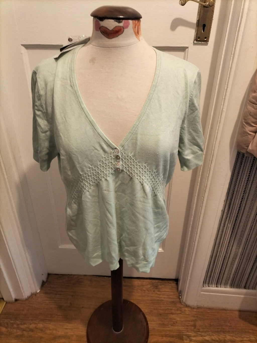 Brand New Ladies Florence + Fred Size 20 Pale Turquoise Short Sleeved V Neck...