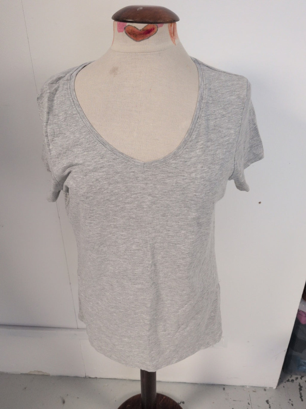 Primark 18-20 Grey Stretch Vee Short Sleeve