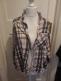 Ladies Jeff&Co Size 16 Multicoloured Check Buttoned Blouse