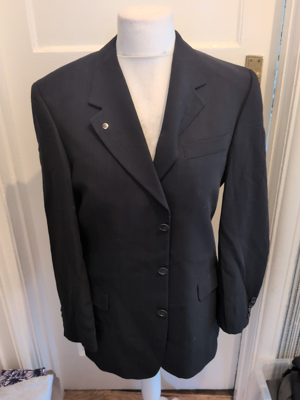Mens Pierre Cardin Paris Size Large Navy Pinstripe Tuxedo Suit Jacket