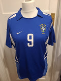 Mens Nike Size Medium Dri Fit Brazil Blue "Ronaldo" Shirt