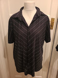 Mens George Size XL Black With Striped Short Sleeved Shirt