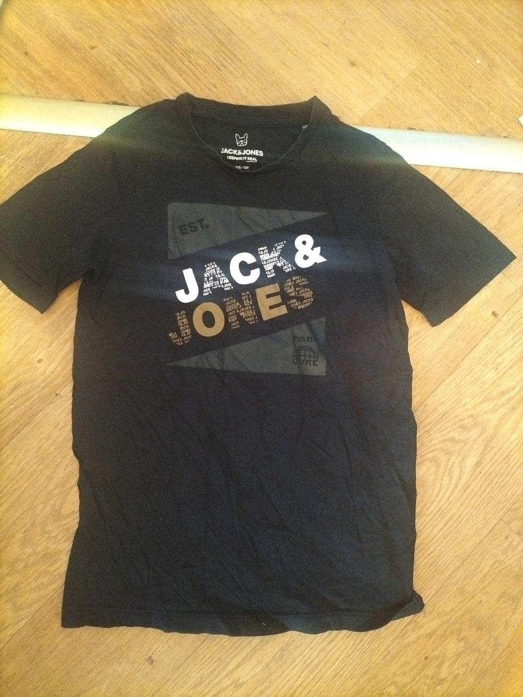 Jack Jones 12 Years Boys Black Print Short Sleeve T-shirt