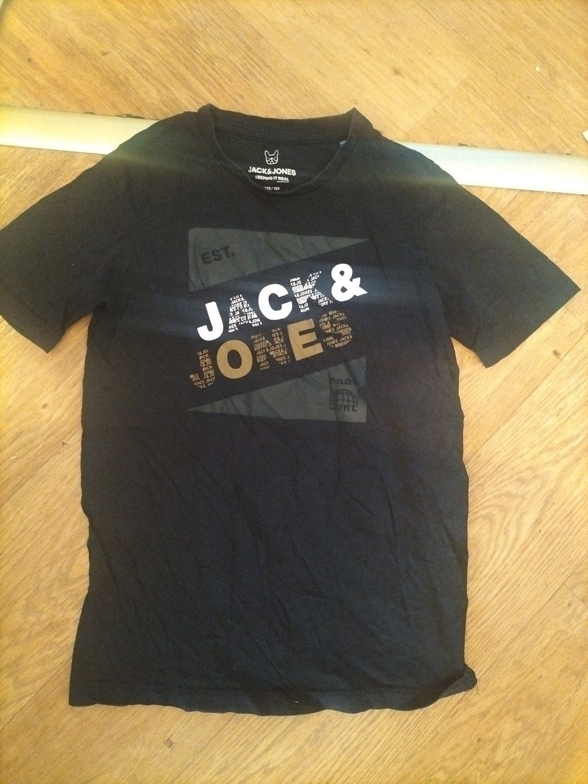 Jack Jones 12 Years Boys Black Print Short Sleeve T-shirt