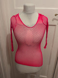 Ladies One Size Pink Mesh Top