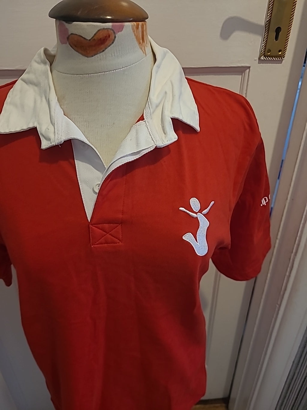 Mens Bruntwood Size XS Red With White Trim Short Sleeved Polo