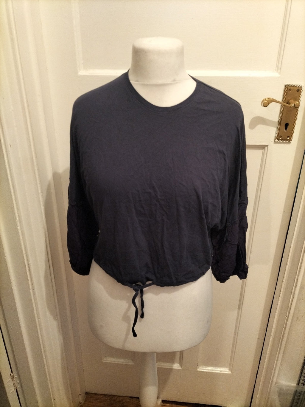 Primark 10/12 Navy Long Sleeve Crop Top