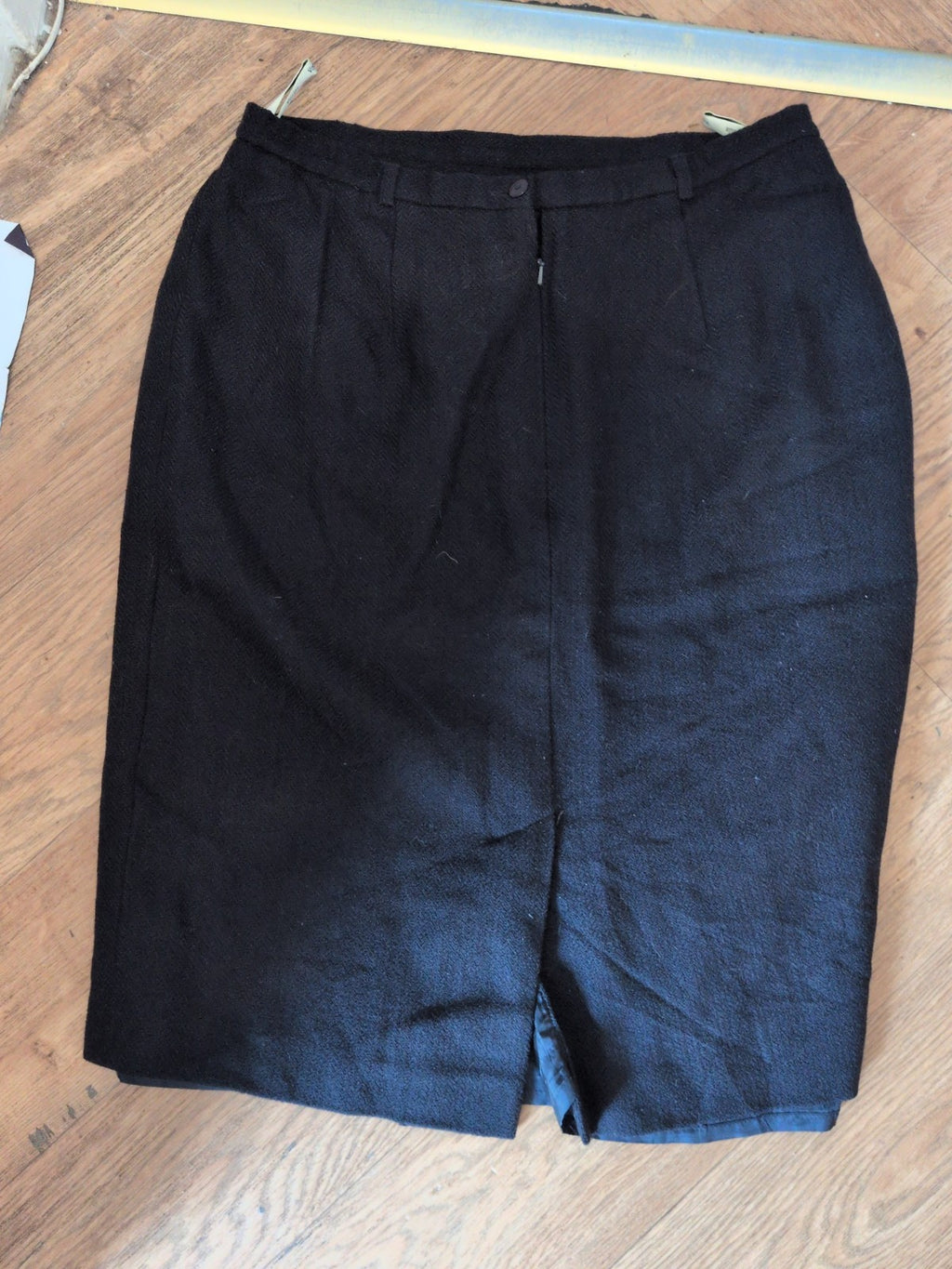 Ladies Viyella 14 Navy Lined Midi Skirt